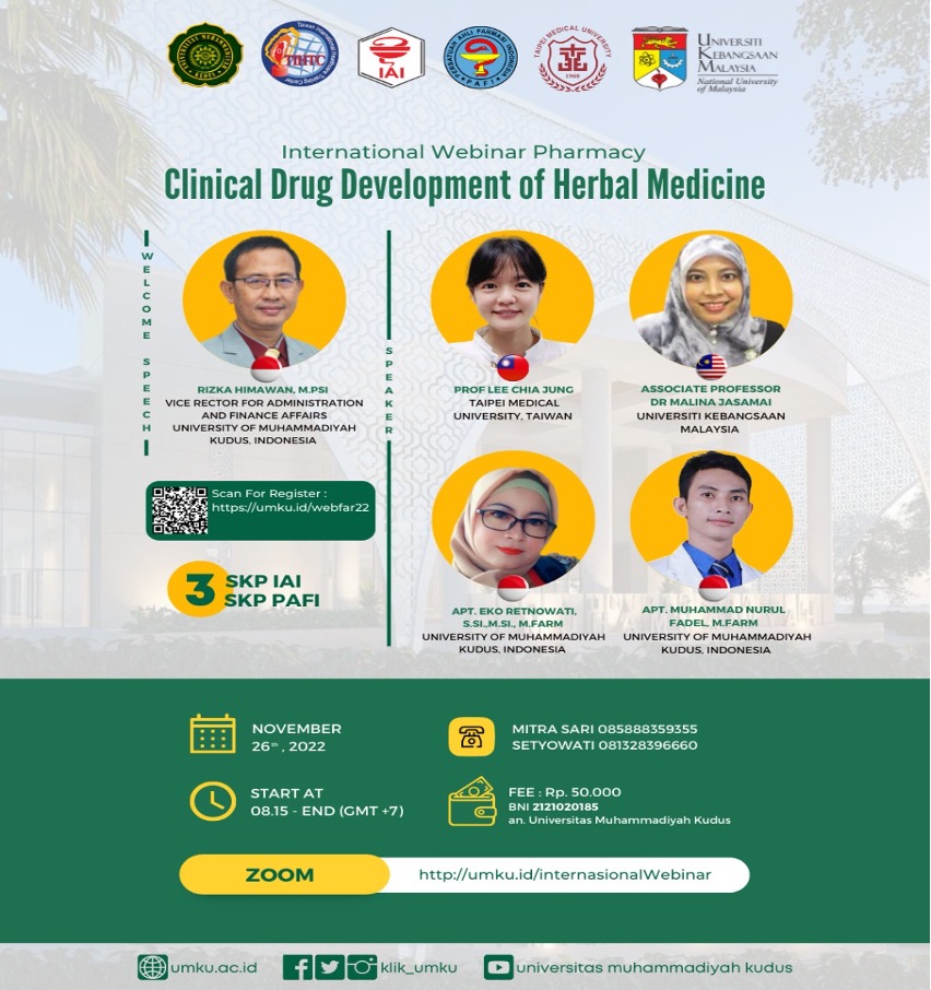 UMKU Adakan International Webinar Pharmacy Sesion 3;  “Clinical Drug Development of Herbal Medicine”